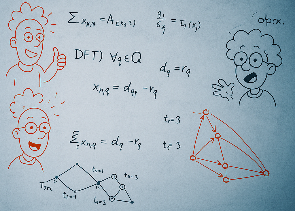 Picture of a White-Board with some scetching and formulas.